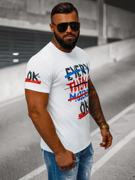 Ανδρικό μπλουζάκι λευκό OZONEE O/8T1266/1