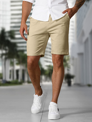 Ανδρικό σόρτς chino μπεζ OZONEE TMK/DC809/5Z