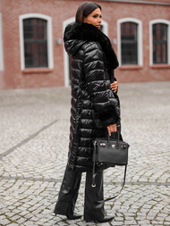 Γυναικείο παλτό μαύρο OZONEE JS/5M3160/392Z