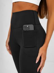 Γυναικείο κολάν με φαρδιά πόδια μαύρο OZONEE JS/13K1810/3