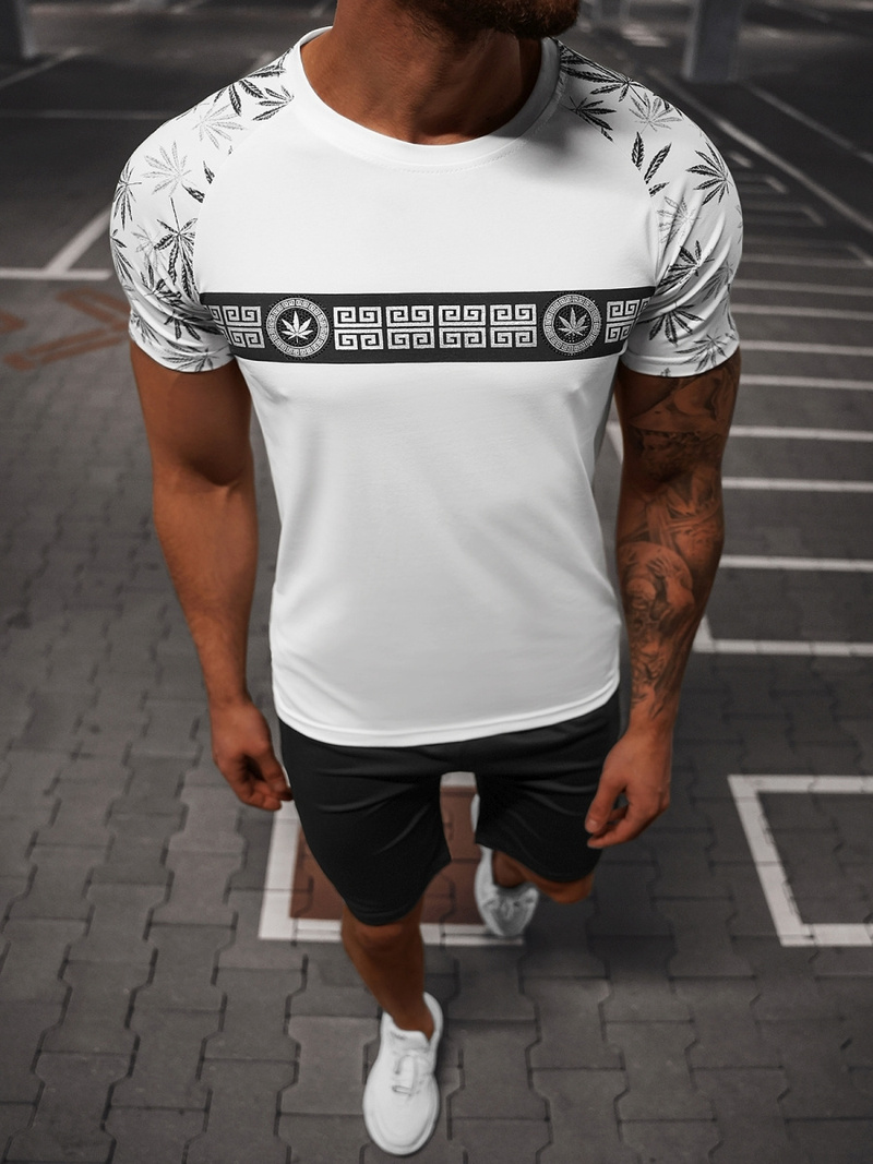 Ανδρικό σετ φόρμας ασπρό-μαύρο OZONEE O/HM760