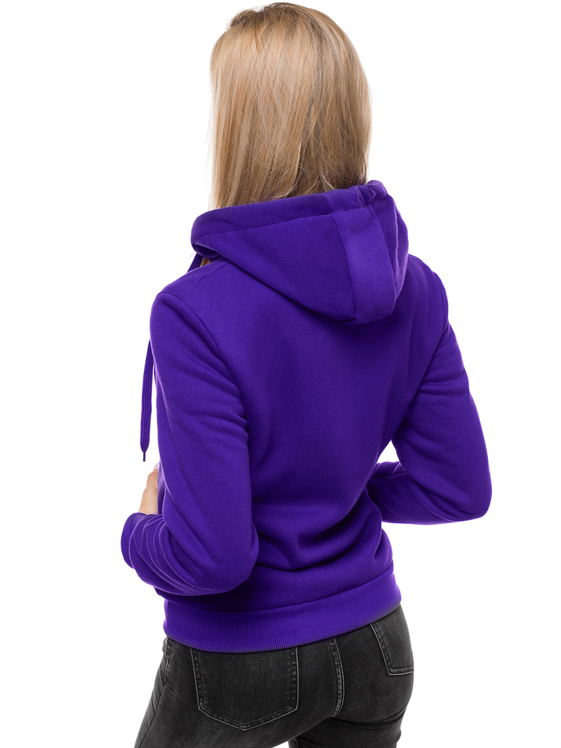 Γυναικείο φούτερ με κουκούλα μωβ OZONEE JS/W03