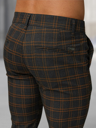 Ανδρικό παντελόνι chino γραφίτη OZONEE DJ/5632Z