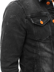 Ανδρικό τζιν μπουφάν μαύρο OZONEE G/600