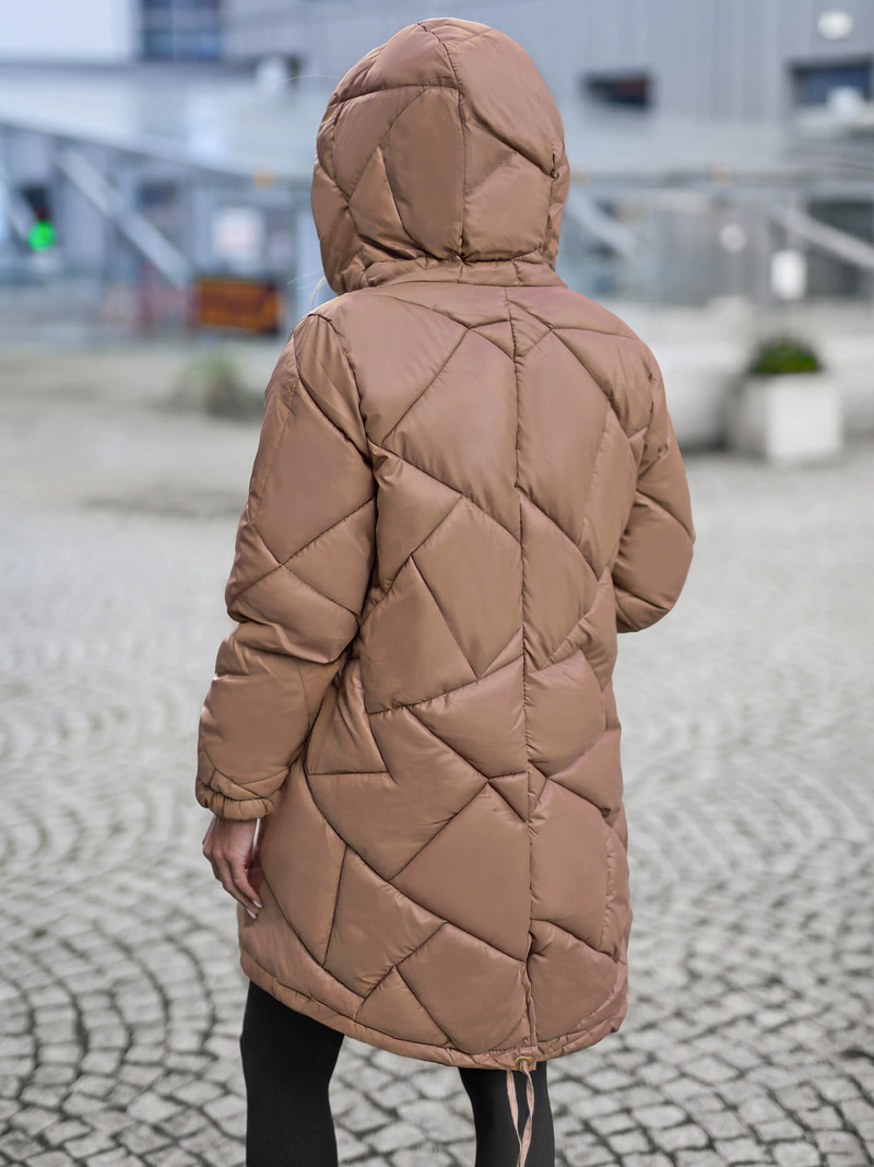 Γυναικείο μπουφάν kαμήλα OZONEE JS/5M3189/84Z