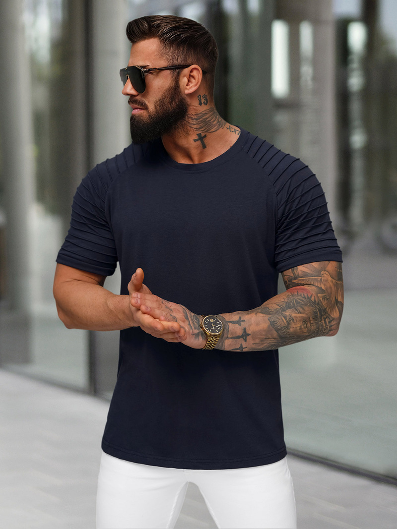 Ανδρικό μπλουζάκι ναυτικό μπλε OZONEE JS/8T88/25Z