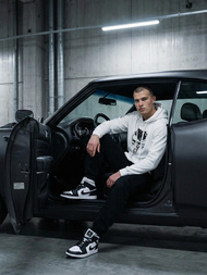 Ανδρικό Φούτερ με Κουκούλα λευκό OZONEE JS/65B3907/1Z