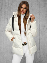 Γυναικείο μπουφάν eκρού OZONEE JS/5M3251/281Z