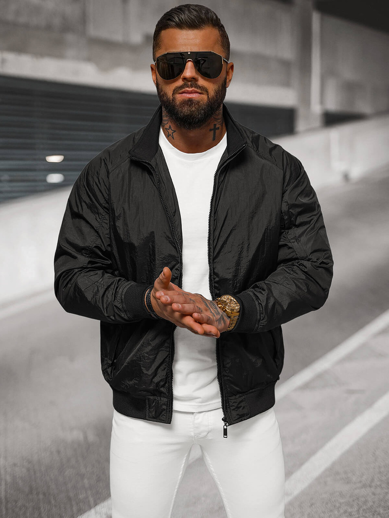 Ανδρικό χειμερινό μπουφάν μαύρο OZONEE JS/5M3212/392