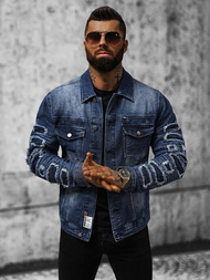 Ανδρικό τζιν μπουφάν Σκούρο μπλε OZONEE NB/MJ523BS