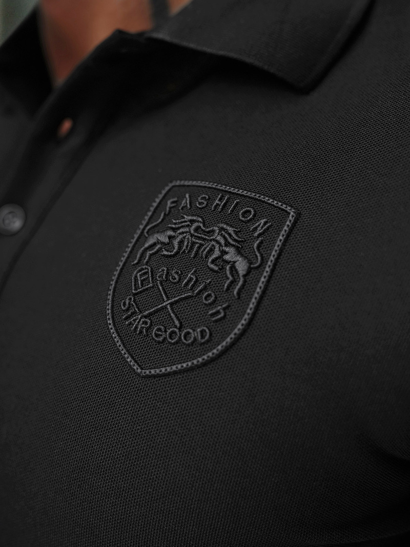 Ανδρική μπλούζα polo μαύρο OZONEE NB/MT3142