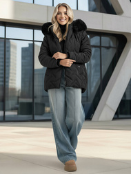 Γυναικείο μπουφάν μαύρο OZONEE JS/16M9296/392