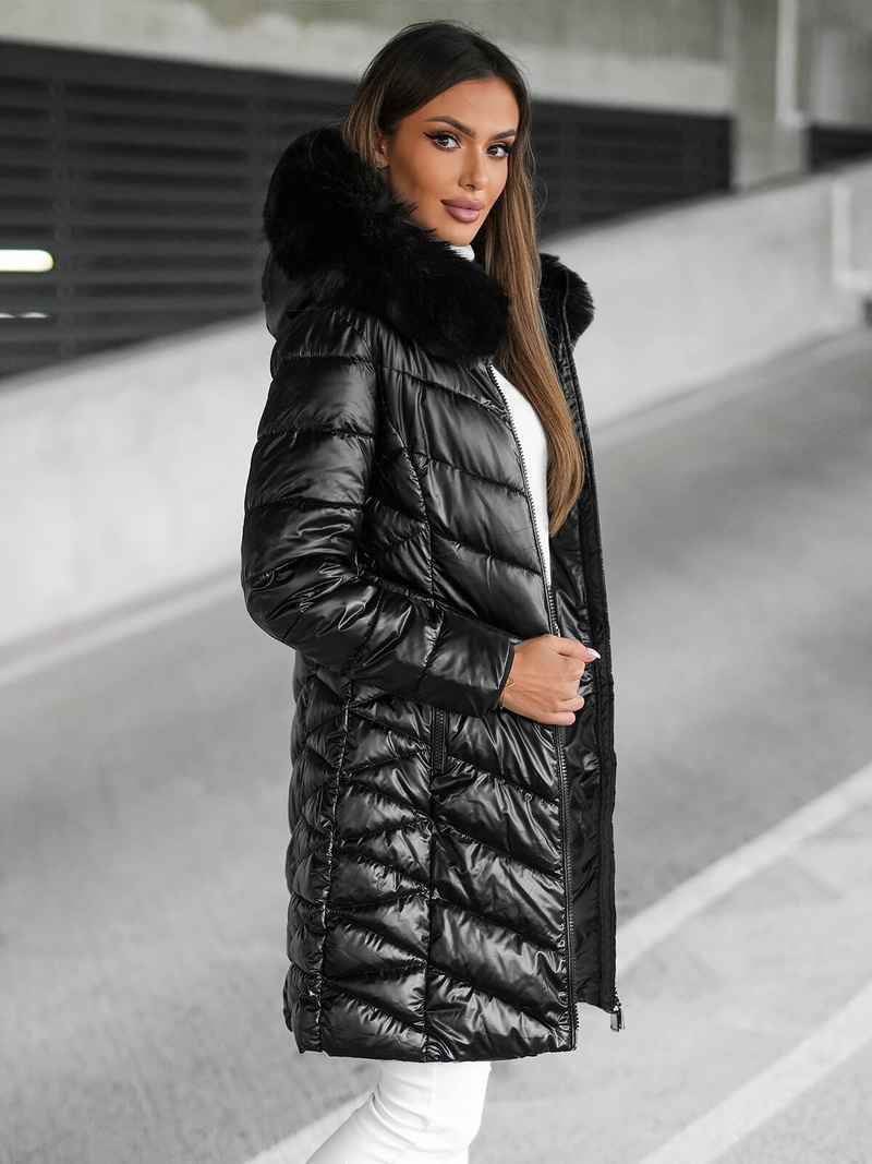 Γυναικείο μπουφάν μαύρο OZONEE JS/16M9100/392Z