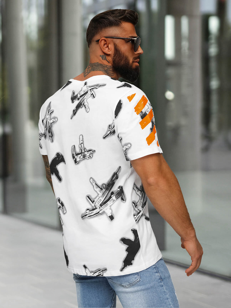 Ανδρικό μπλουζάκι λευκό OZONEE O/MPO3471