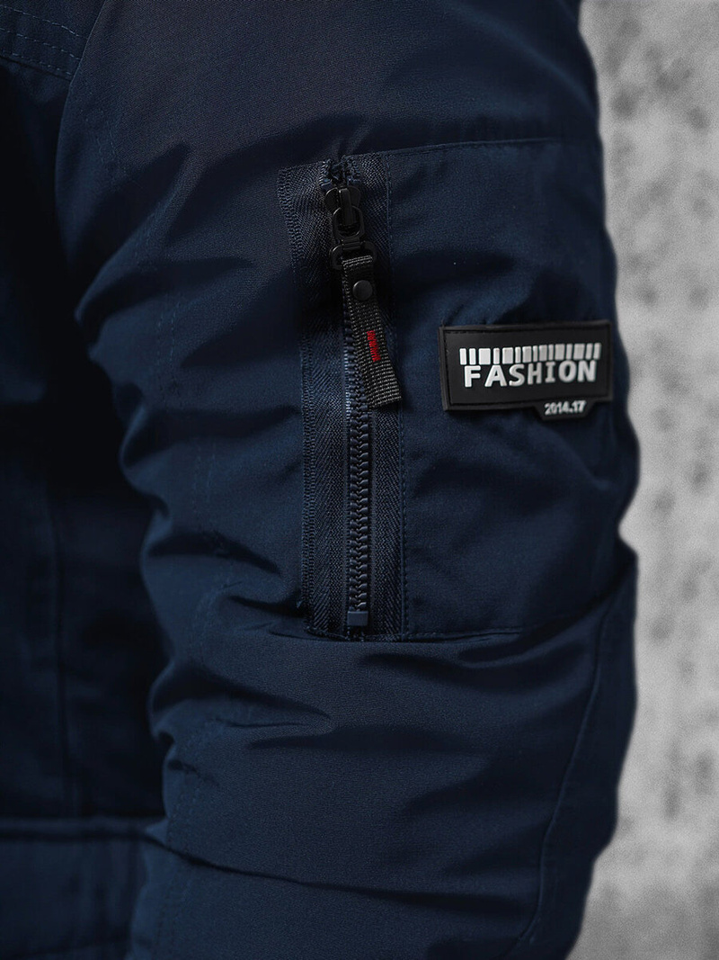 Ανδρικό χειμερινό μπουφάν ναυτικό μπλε OZONEE JS/5M718/215