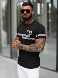 Ανδρικό μπλουζάκι μαύρο OZONEE JS/8B1701/3