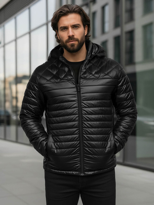 Ανδρικό μπουφάν mαύρος OZONEE JS/16M9328/392BZ