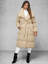 Γυναικείο χειμερινό μπουφάν mπεζ OZONEE JS/M737/62Z
