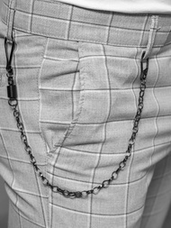 Ανδρικό παντελόνι chino γκρι OZONEE DJ/550172