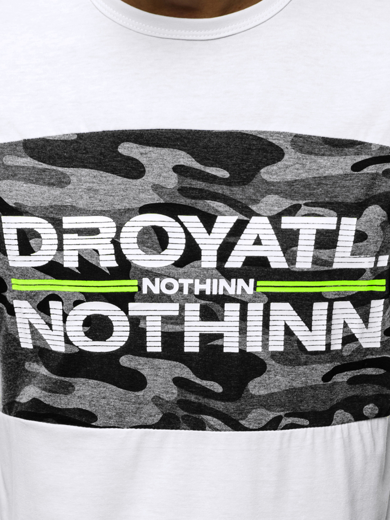 Ανδρικό μπλουζάκι λευκό OZONEE JS/SS10976