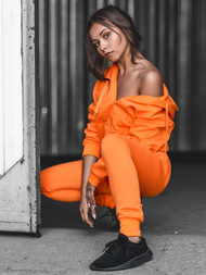 Γυναικείο φούτερ με κουκούλα πορτοκαλί OZONEE JS/W03