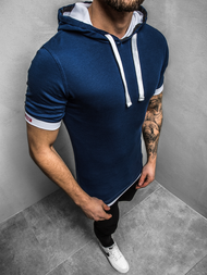 Ανδρικό μπλουζάκι με κουκούλα ινδικό OZONEE O/1273Z