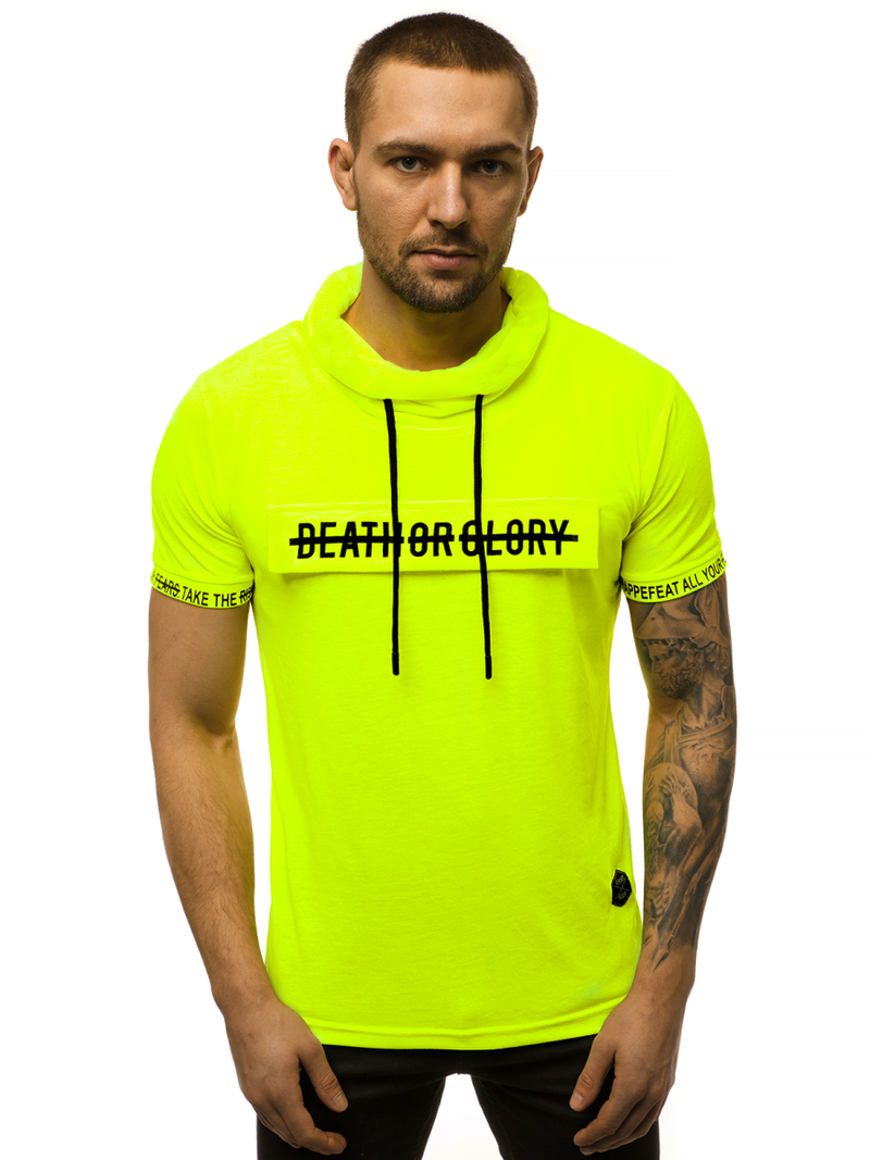 Ανδρικό μπλουζάκι κίτρινο-νέον OZONEE MR/19109XZ