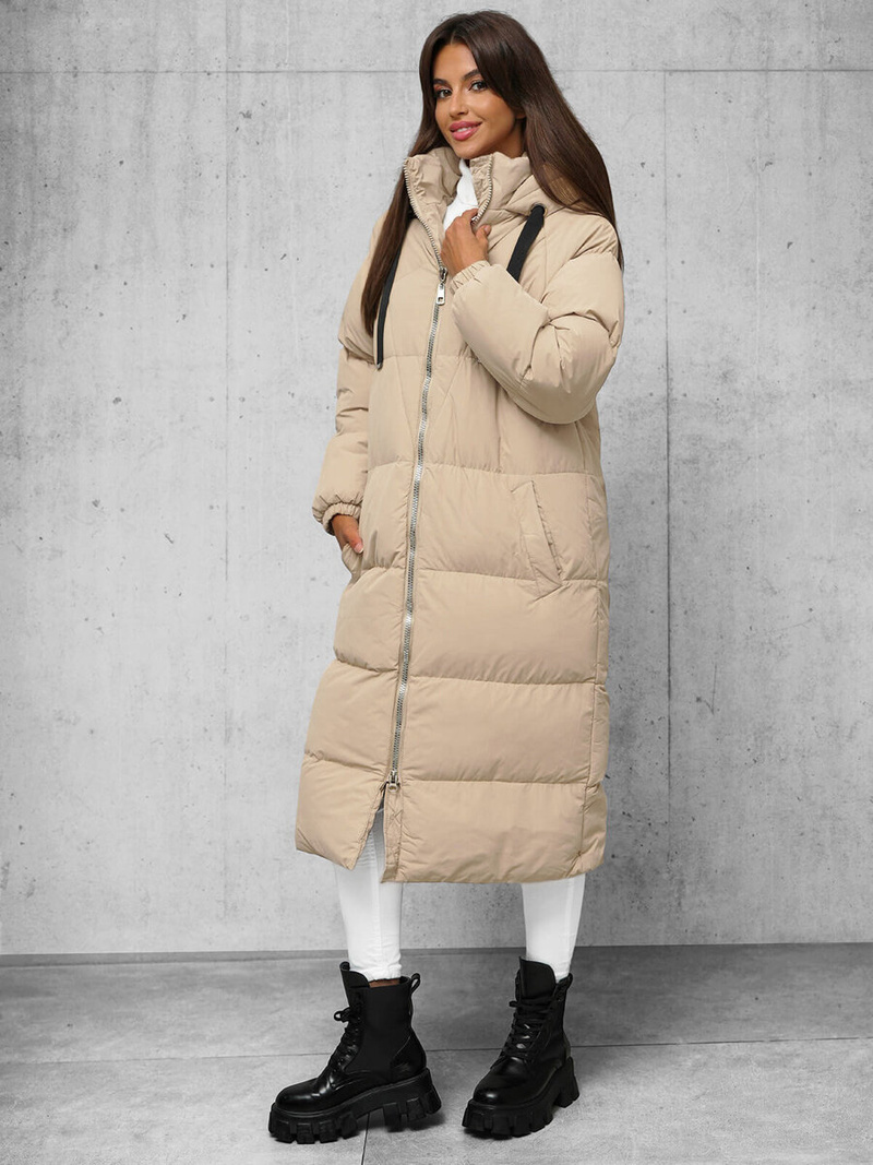 Γυναικείο μπουφάν μπεζ OZONEE JS/5M3163/62Z