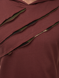 Ανδρικό μπλουζάκι με κουκούλα μπορντό OZONEE A/1185Z 