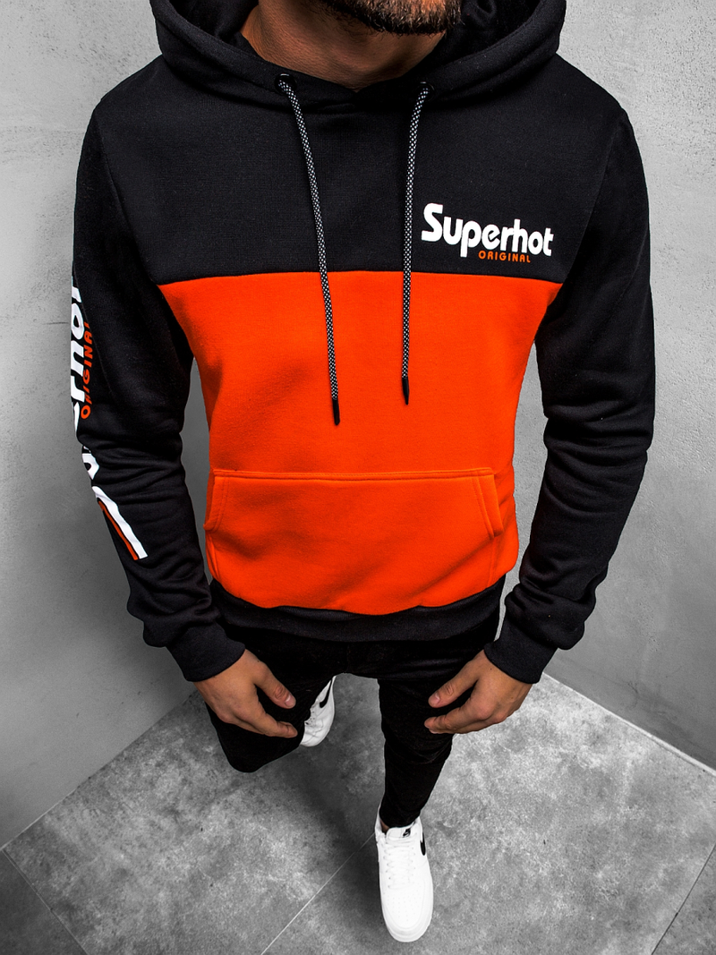 Ανδρικό Φούτερ με Κουκούλα μαύρο OZONEE JS/KS2121Z