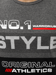 Ανδρικό μπλουζάκι γραφίτη-μαύρο OZONEE JS/SS10900