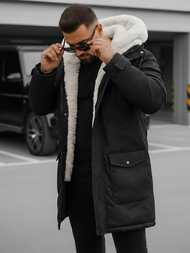 Ανδρικό χειμερινό μπουφάν mαύρος OZONEE JS/5M120/392Z