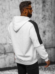 Ανδρικό Φούτερ με Κουκούλα λευκό OZONEE JS/3B572