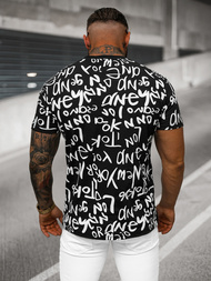 Ανδρικό μπλουζάκι μαύρο OZONEE O/T1268/3