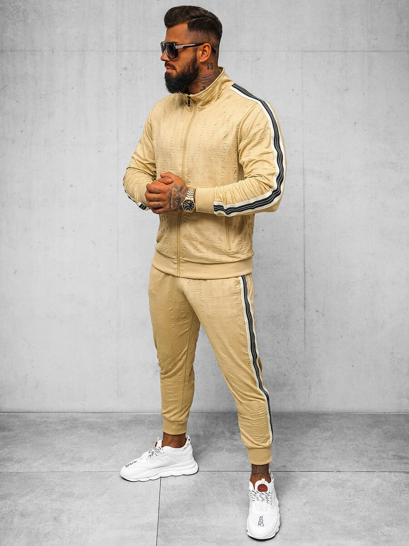 Ανδρικό σετ φόρμας mπεζ OZONEE O/3C101/2