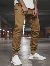 Ανδρικό παντελόνι chino jogger κάμελ OZONEE O/11103