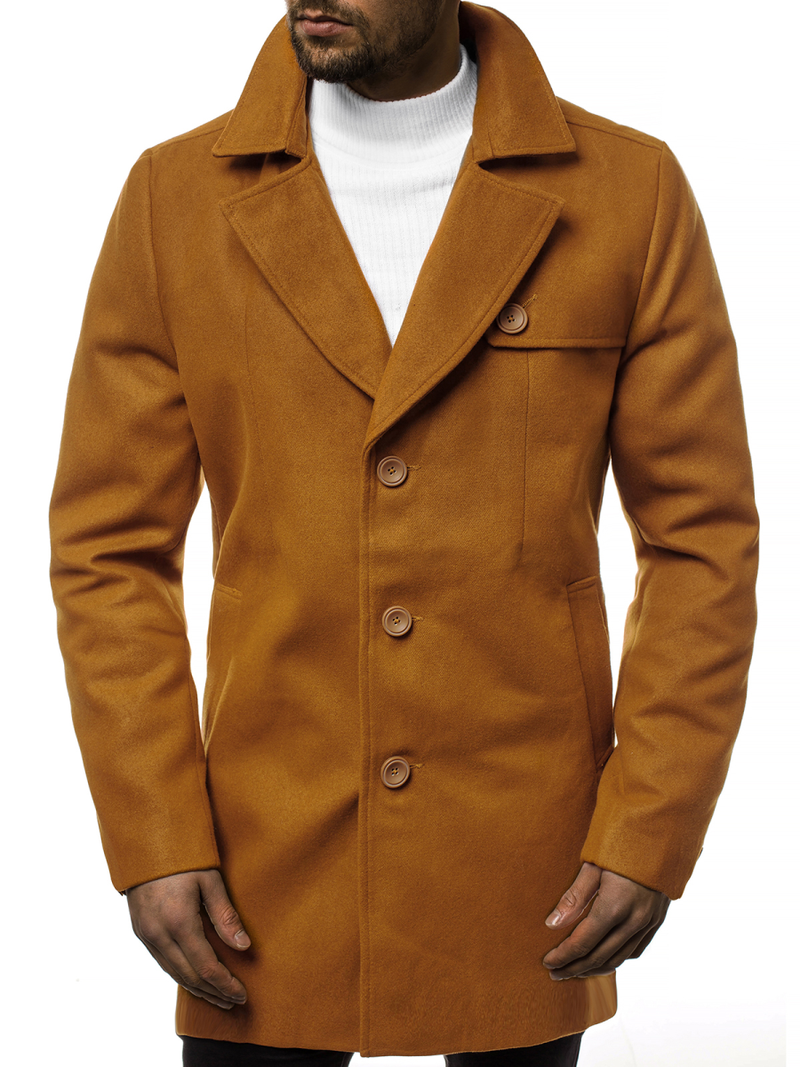 Ανδρικό παλτό κάμελ OZONEE N/5922Z