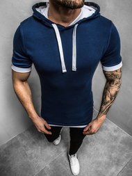 Ανδρικό μπλουζάκι με κουκούλα ινδικό OZONEE O/1273Z