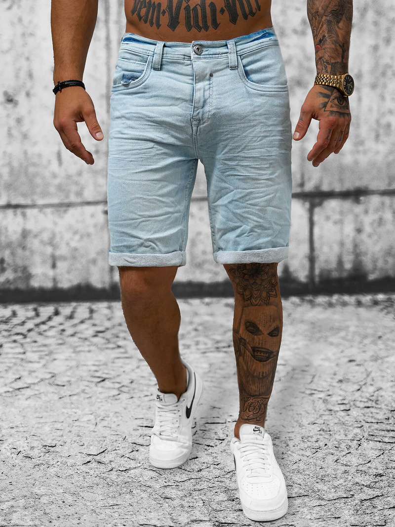 Ανδρικό σόρτς τζιν Γαλάζιο OZONEE O/19200