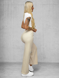 Γυναικείο παντελόνι eκρού OZONEE JS/92K526/155