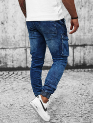 Ανδρικό τζιν παντελόνι jogger μπλε OZONEE DR/TF056Z