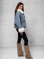 Γυναικείο τζιν μπουφάν mπλε OZONEE JS/11Z8219Z