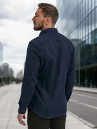 Ανδρικό πουκάμισο ναυτικό μπλε OZONEE V/V188