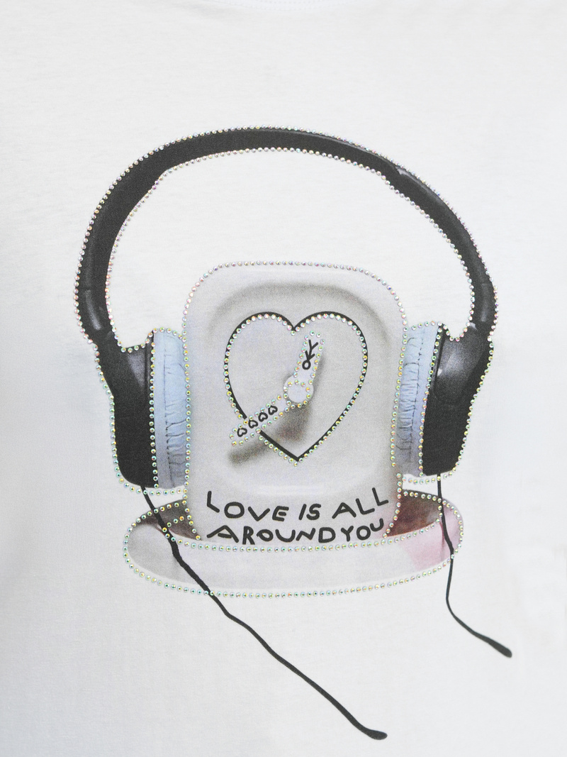 Γυναικείο μπλουζάκι Λευκό και μαύρο OZONEE DJ77806