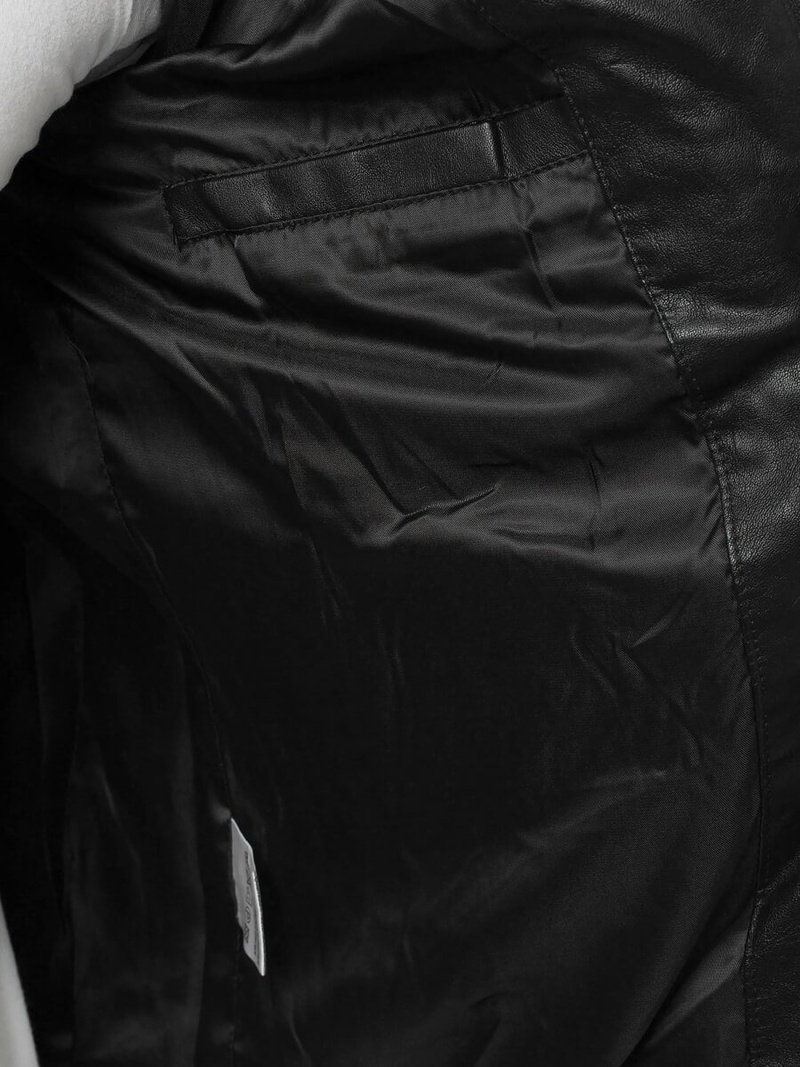 Ανδρικό δερμάτινο μπουφάν μαύρο OZONEE YD/BF5916309Z