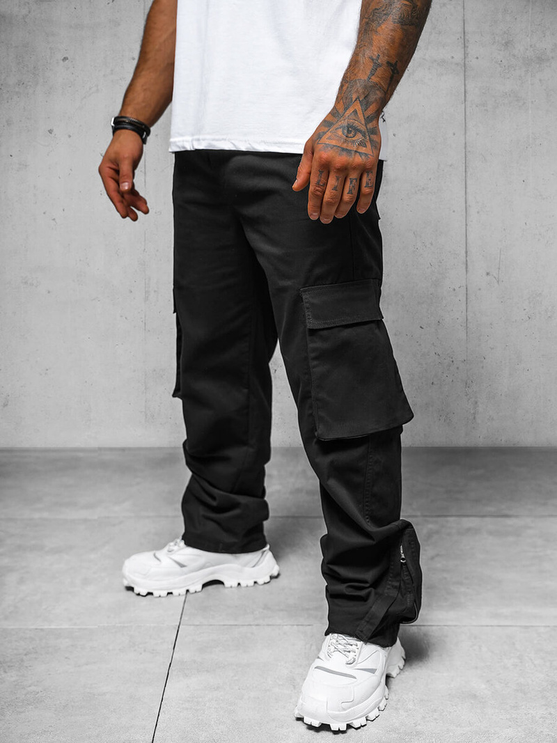 Ανδρικό παντελόνι mαύρος OZONEE O/G3016Z