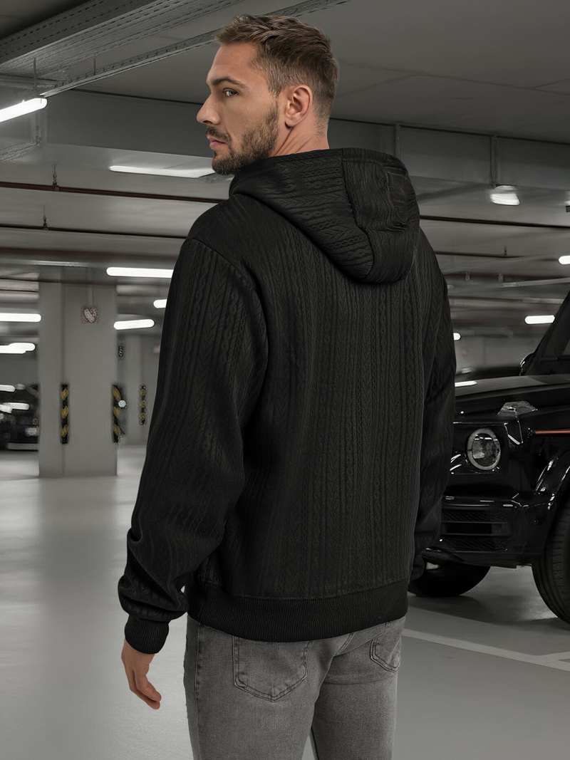 Ανδρικό Φούτερ με Κουκούλα μαύρο OZONEE O/3C577