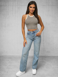 Γυναικείο φανελάκι μπεζ/μαύρο OZONEE O/JK6557