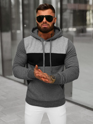 Ανδρικό Φούτερ με Κουκούλα γραφίτη OZONEE JS/8B1312/5