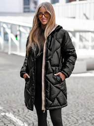 Γυναικείο μπουφάν μαύρο OZONEE JS/5M3189/392Z